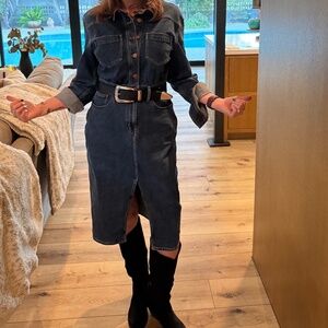 MADEWELL Denim Long Sleeve Western Dress Size 6